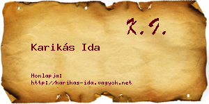 Karikás Ida névjegykártya