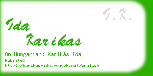 ida karikas business card
